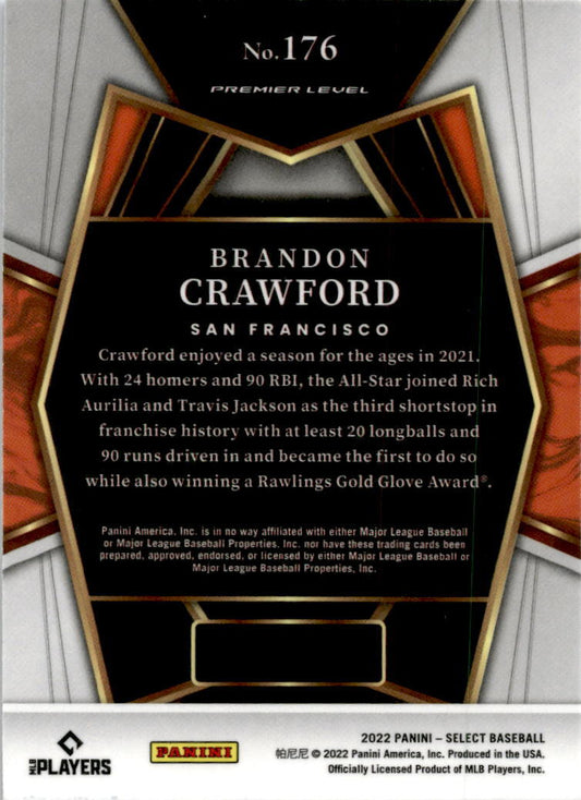 2022 Panini Select Blue Retail Base #176 Brandon Crawford San Francisco Giants