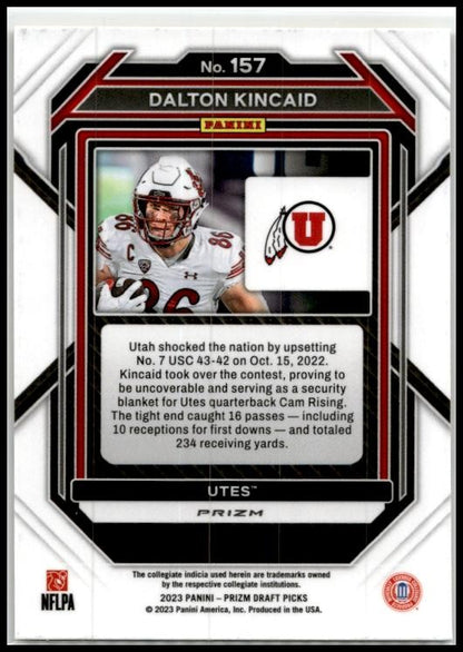 2023 Panini Prizm Draft Picks Prizms Gold Ice #157 Dalton Kincaid Utah Utes