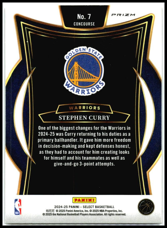 2024-25 Panini Select Red Cracked Ice Prizm #7 Stephen Curry Warriors