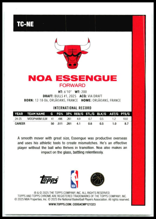 2025-26 Topps 1980-81 Topps Chrome Mojo #TC-NE Noa Essengue Bulls
