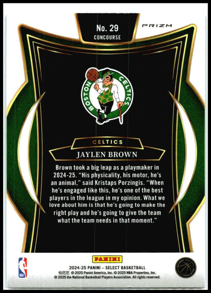 2024-25 Panini Select Blue Cracked Ice #29 Jaylen Brown Boston Celtics