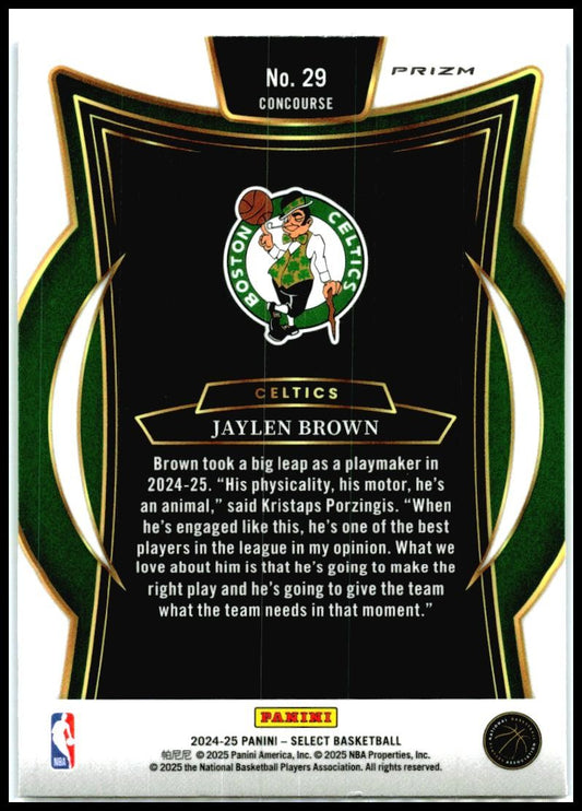 2024-25 Panini Select Blue Cracked Ice #29 Jaylen Brown Boston Celtics