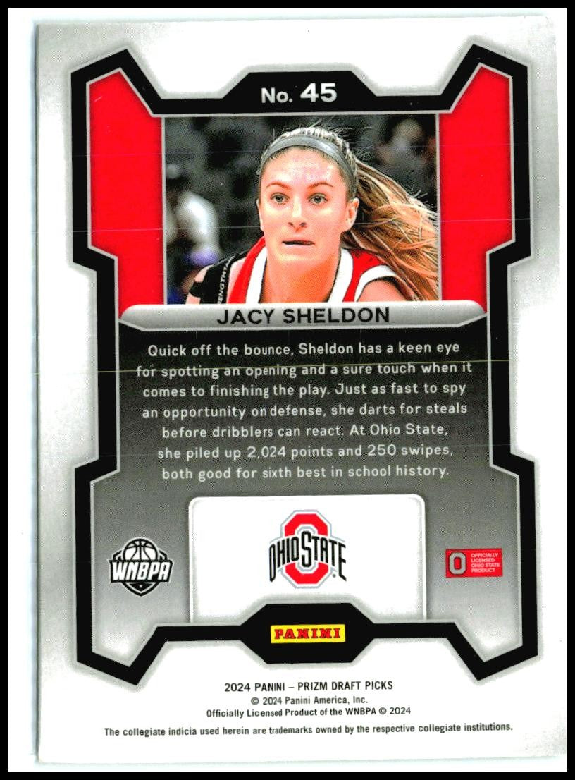 2024 Panini Prizm Draft Picks #45 Jacy Sheldon Suns