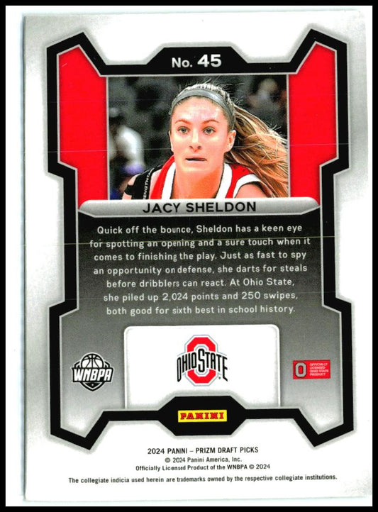 2024 Panini Prizm Draft Picks #45 Jacy Sheldon Suns