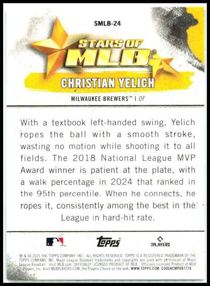 2025 Topps Stars of MLB #SMLB-24 Christian Yelich Milwaukee Brewers