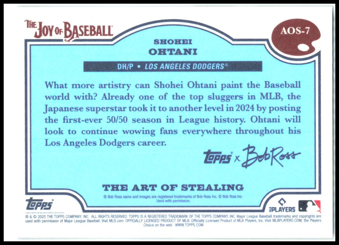 2025 The Joy of Baseball The Art of Stealing Blue #AOS-7 Shohei Ohtani /50 LA
