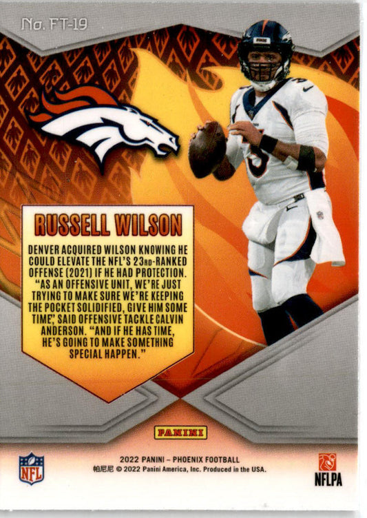 2022 Panini Phoenix Flame Throwers #FT-19 Russell Wilson Denver Broncos