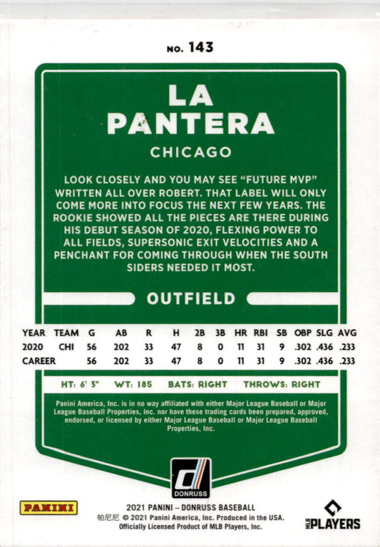 2021 Donruss Holo Orange #143 Luis Robert Chicago White Sox