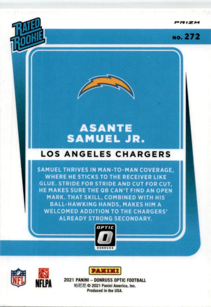 2021 Donruss Optic Holo #272 Asante Samuel Jr. Rookie Los Angeles Chargers