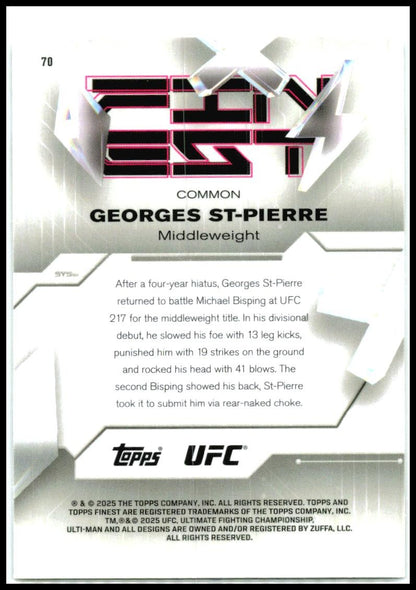 2025 Topps Finest UFC Common #70 Georges St-Pierre
