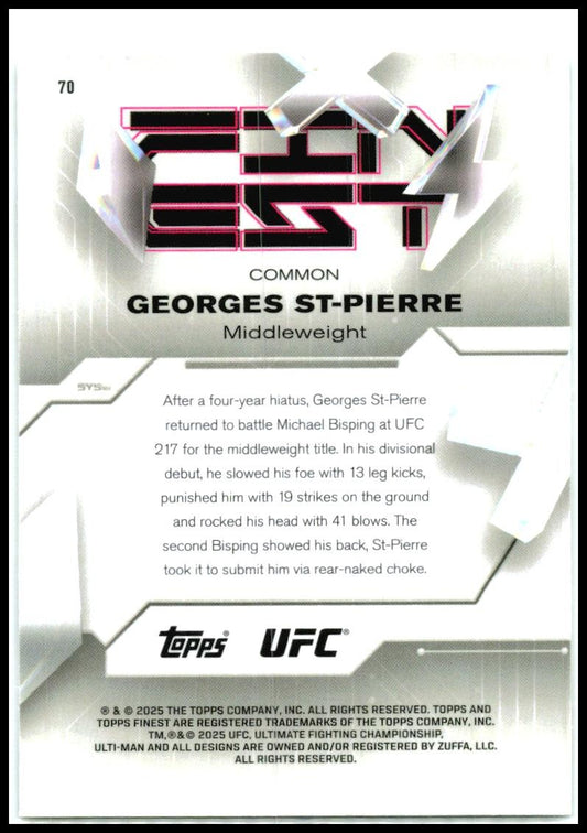 2025 Topps Finest UFC Common #70 Georges St-Pierre