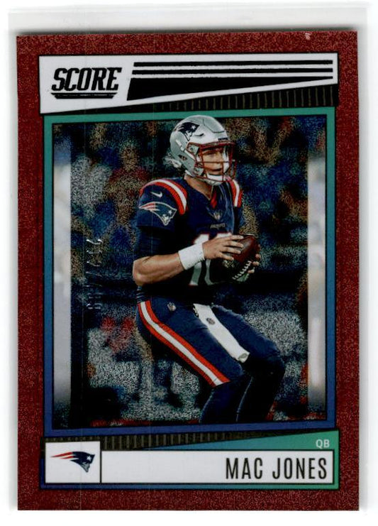 2022 Score Dots Red #284 Mac Jones #/499 New England Patriots