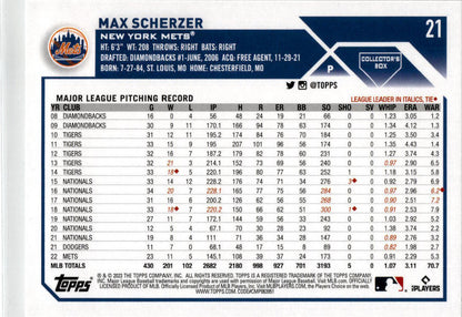 2023 Topps Silver Pattern Foilboard #21 Max Scherzer