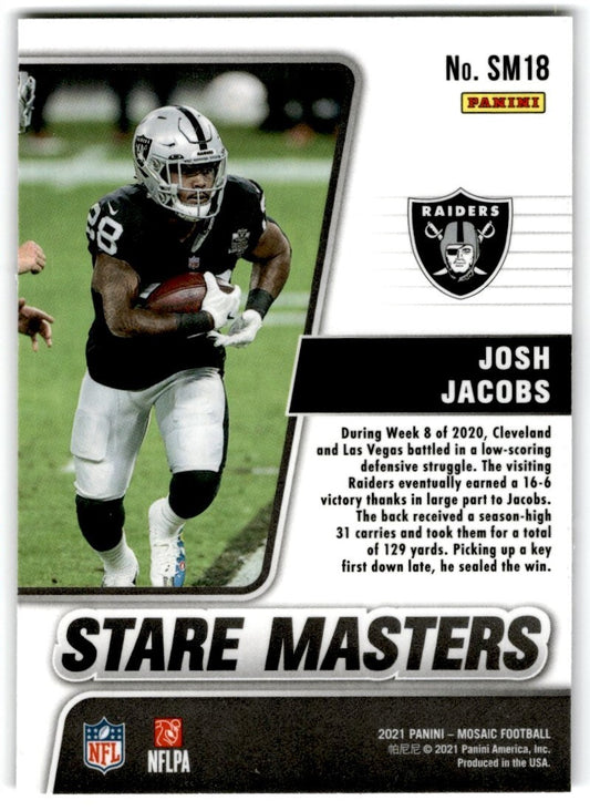 2020 Panini Mosaic Stare Master Josh Jacobs Las Vegas Raiders #SM18