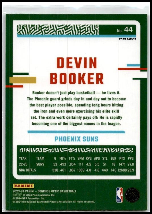 2023-24 Donruss Optic Hyper Green #44 Devin Booker Phoenix Suns