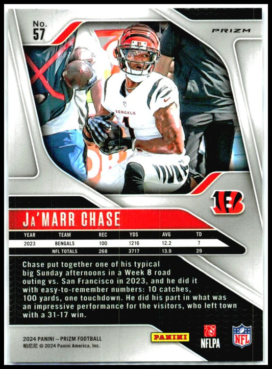 2024 Panini Prizm Red White and Blue #57 Ja'Marr Chase Cincinnati Bengals