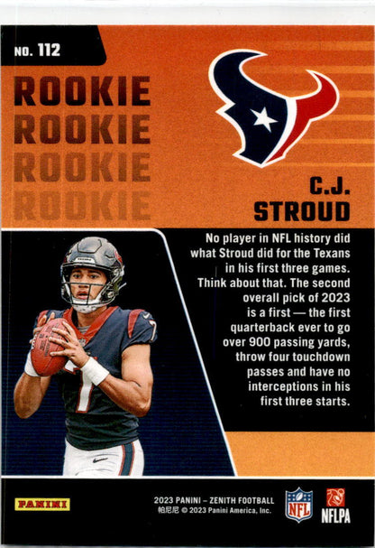 2023 Panini Zenith #112 C.J. Stroud Houston Texans