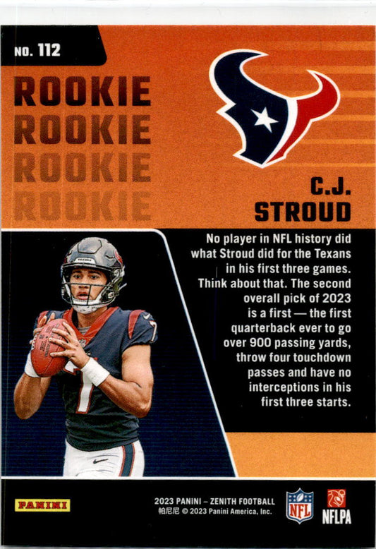 2023 Panini Zenith #112 C.J. Stroud Houston Texans