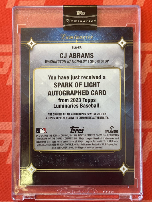 2023 Topps Luminaries - Spark of Light Autographs Purple #SLA-CA CJ Abrams Auto