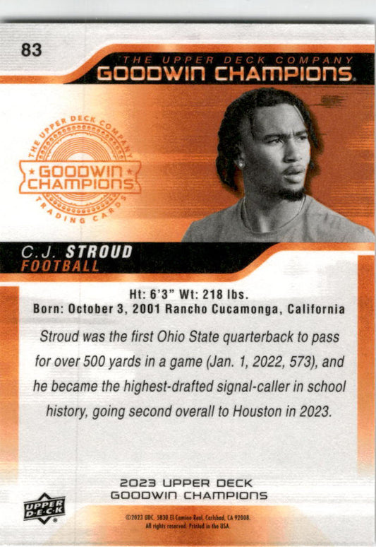 2023 Upper Deck Goodwin Champions Orange #83 C.J. Stroud