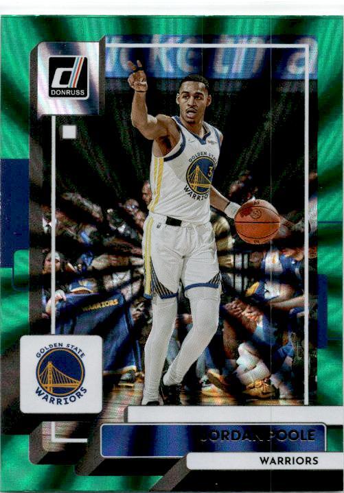 2022-23 Donruss Holo Laser Green #120 Jordan Poole Golden State Warriors