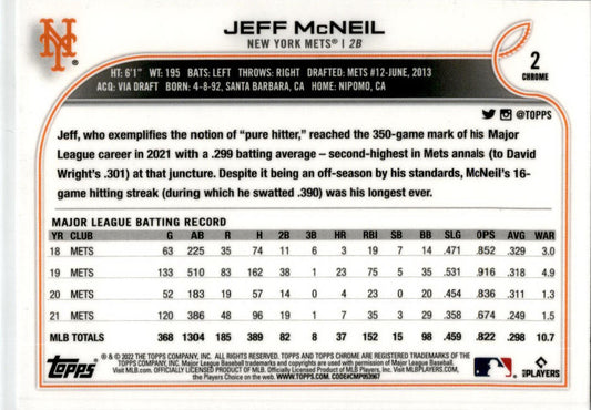2022 Topps X-Fractor #357 Jeff McNeil New York Mets