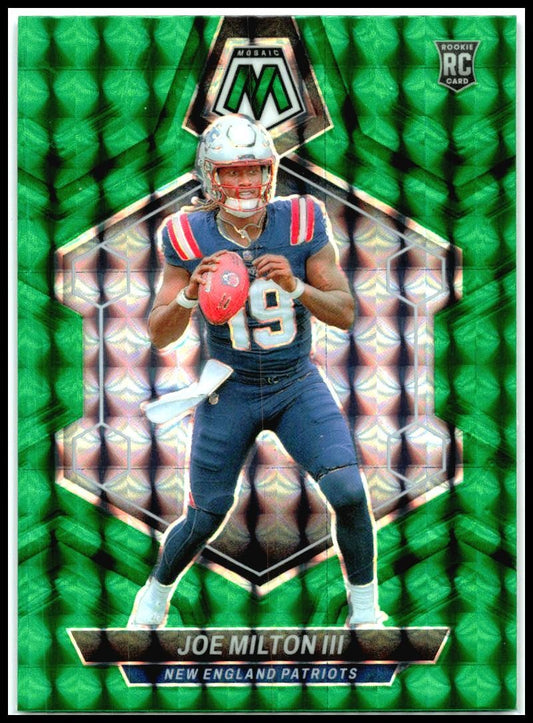 2024 Panini Mosaic Mosaic Green #397 Joe Milton III New England Patriots