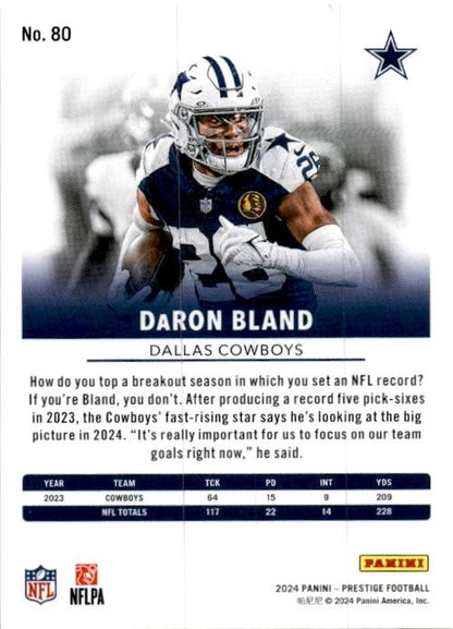 2024 Panini Prestige #80 DaRon Bland Dallas Cowboys