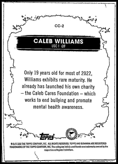 2022-23 Bowman's Best University Campus Captains #CC-2 Caleb Williams Bears