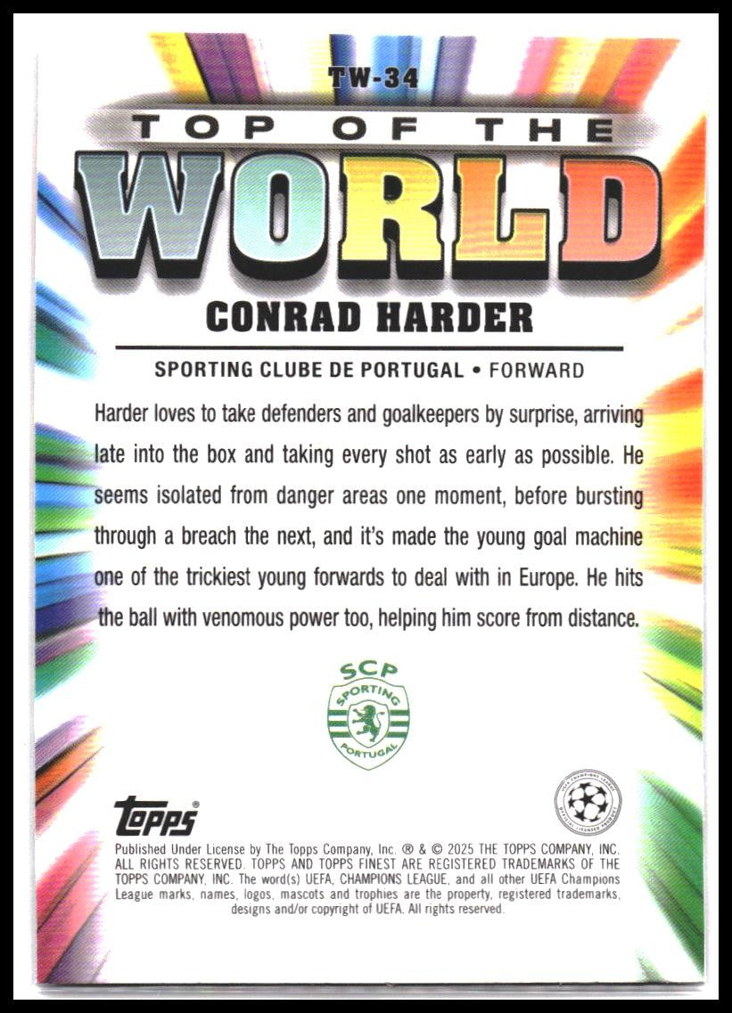2024-25 Finest UEFA Club Competitions #TW-34 Conrad Harder Top of the World