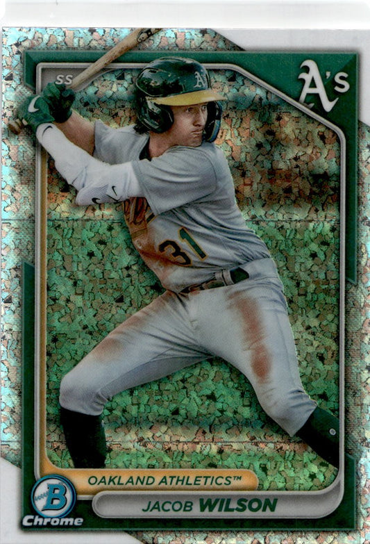 2024 Bowman Chrome Prospects Speckle #BCP-3 Jacob Wilson Athletics