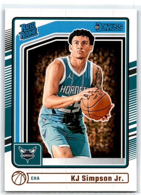 2024-25 Donruss #247 KJ Simpson Jr. Rookie Charlotte Hornets