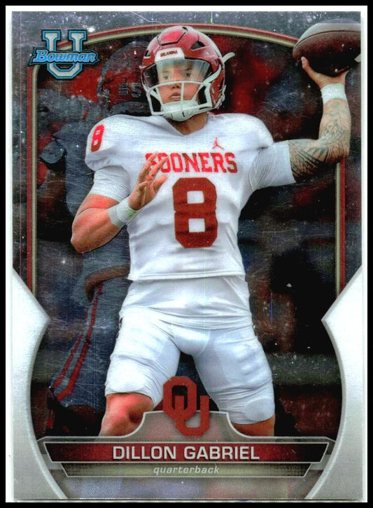2022 Bowman University Chrome #12 Dillon Gabriel Oklahoma Sooners