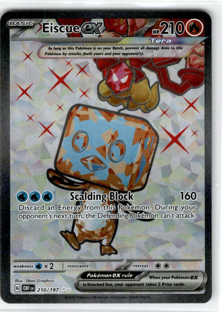 Pokemon TCG Eiscue ex 210/197 Obsidian Flames Scarlet & Violet Ultra Rare NM