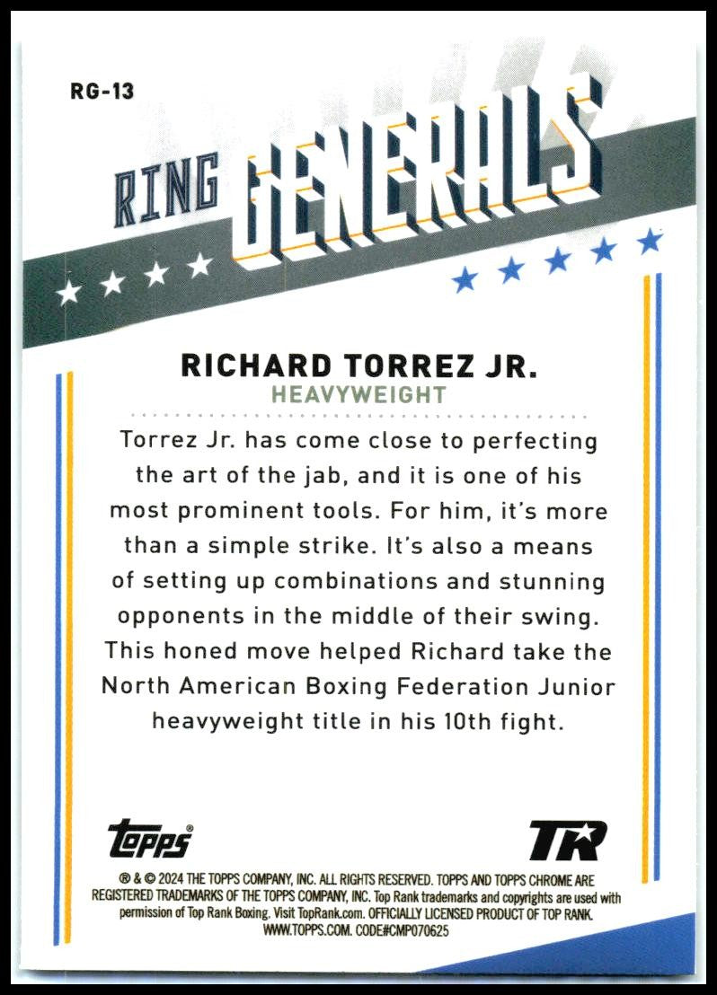 2024 Topps Chrome Boxing Ring Generals #RG-13 Richard Torrez JR