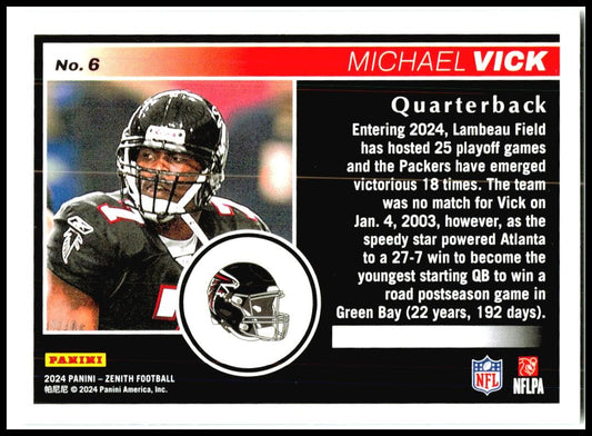 2024 Panini Zenith #6 Michael Vick Atlanta Falcons