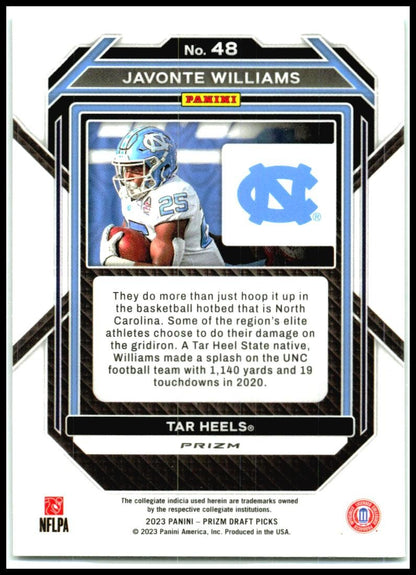 2023 Panini Prizm Draft Picks Prizms Green #48 Javonte Williams Dallas