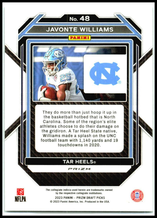 2023 Panini Prizm Draft Picks Prizms Green #48 Javonte Williams Dallas