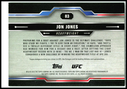 2025 Topps Chrome UFC Green Refractor #83 Jon Jones #/99