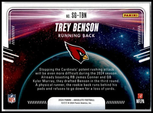 2024 Panini Absolute Star Gazing #SG-TBN Trey Benson Arizona Cardinals