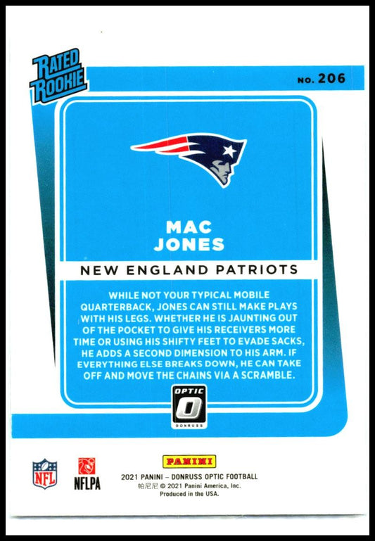 2021 Donruss Optic #206 Mac Jones Rookie New England Patriots