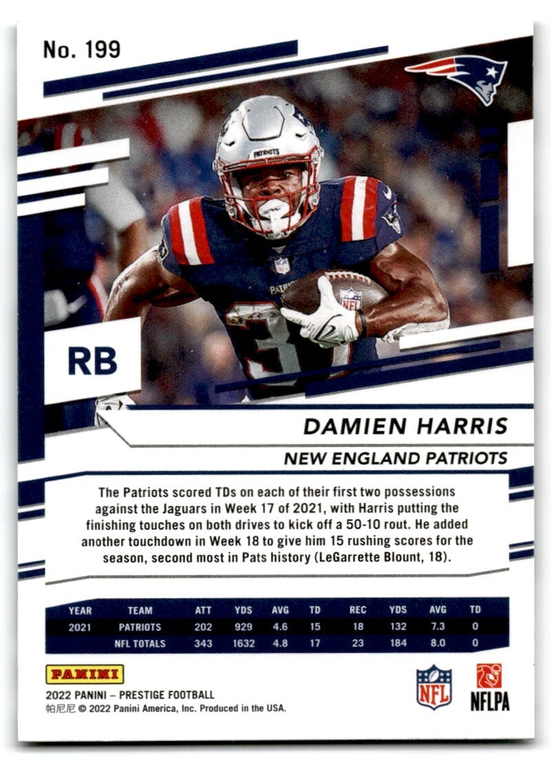 2022 Panini Prestige Damien Harris New England Patriots #199