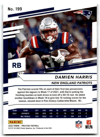 2022 Panini Prestige Damien Harris New England Patriots #199
