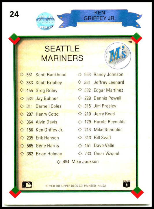 1990 Upper Deck #24 Ken Griffey Jr. Seattle Mariners