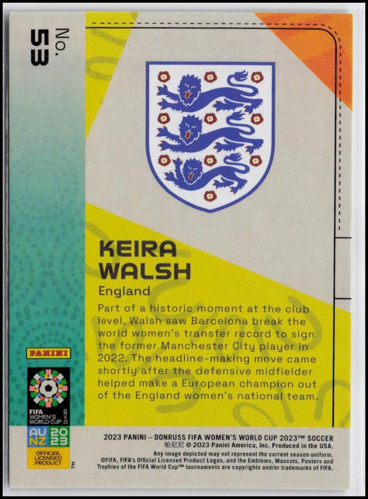 2023 Donruss FIFA Women's World Cup #53 Keira Walsh