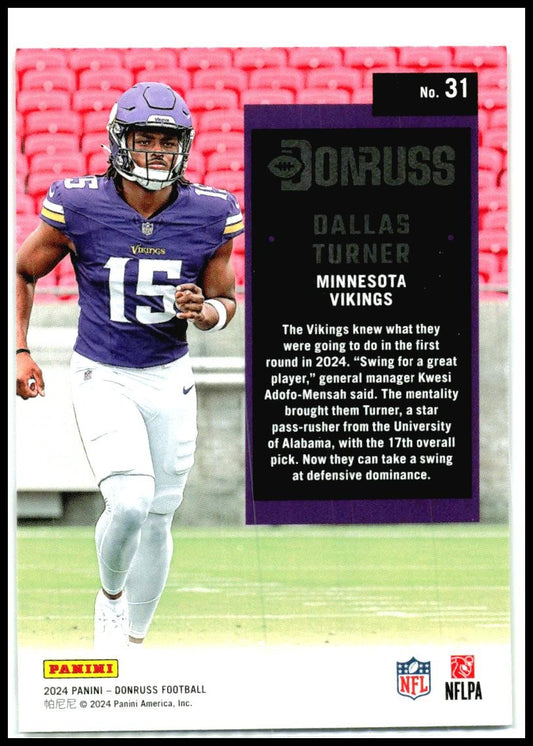 2024 Donruss Retro 1994 #31 Dallas Turner Minnesota Vikings