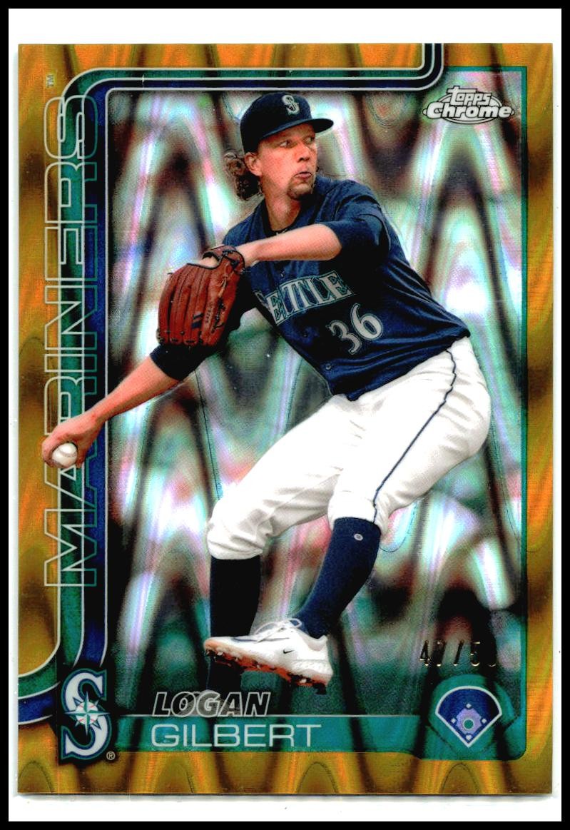 2025 Topps Chrome Raywave Gold /50 #11 Logan Gilbert Seattle Mariners
