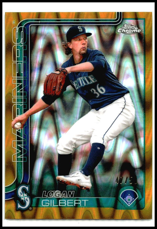 2025 Topps Chrome Raywave Gold /50 #11 Logan Gilbert Seattle Mariners
