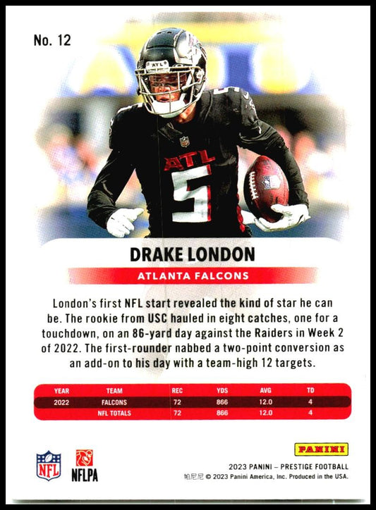 2023 Panini Prestige #12 Drake London Atlanta Falcons
