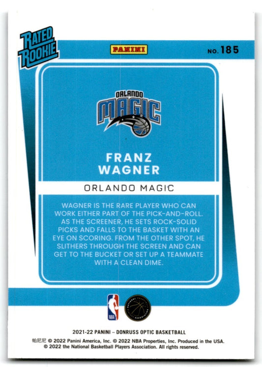2021-22 Donruss Optic Franz Wagner Rookie Orlando Magic #185